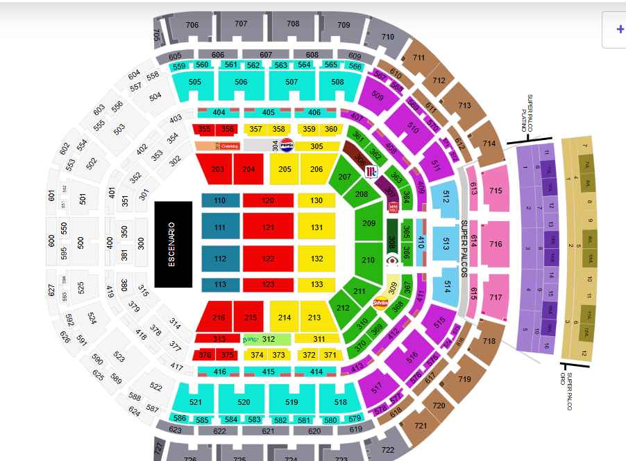 MAPA ARENA MONTERREY