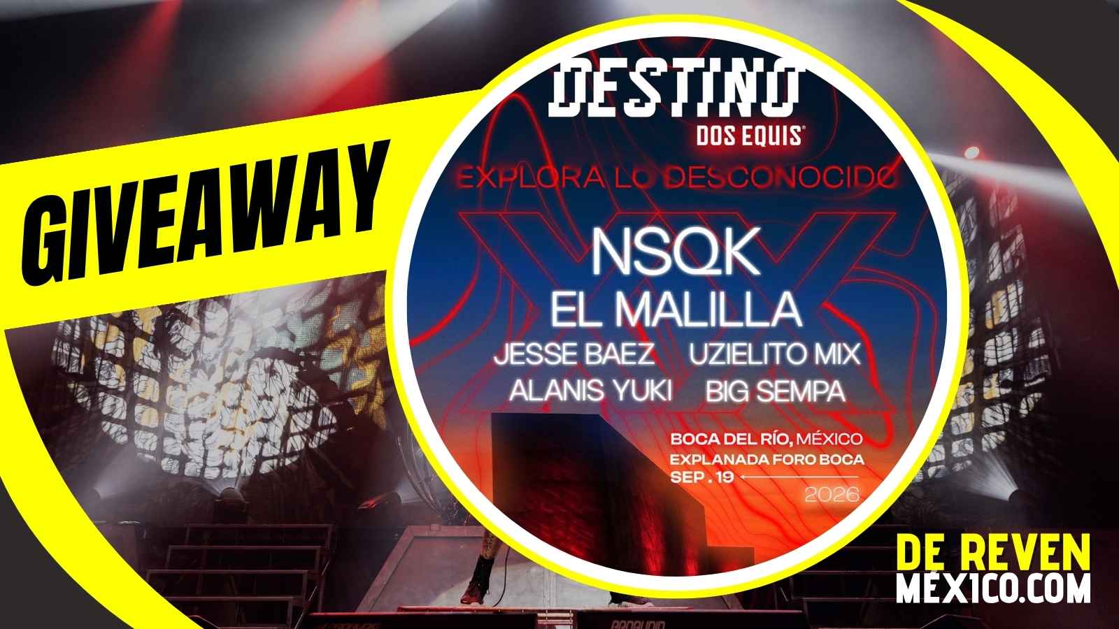 DESTINO DOS EQUIS 2026 GIVEAWAY BOCA DEL RÍO